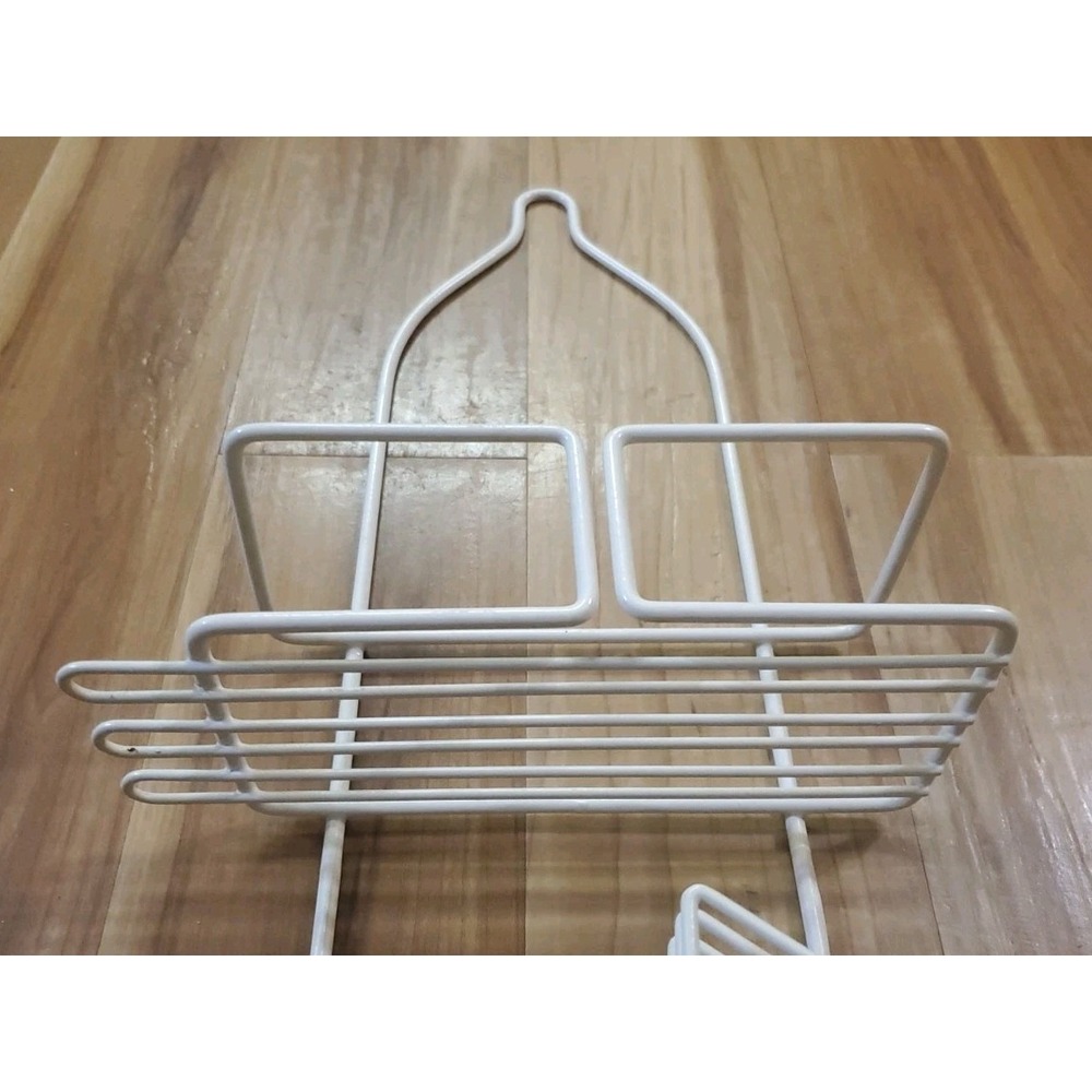 19" Soap Shelf Wire Shower Caddy White Plastic Coated Bathroom Storage Organizer - Picture 3 of 7